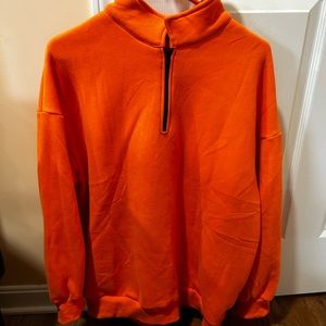 Half zip sweater in bright orange from Amazon. Worn only once.